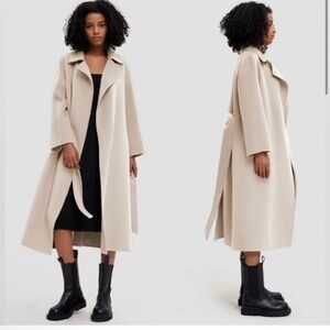 Lattelier Earth Tone Belted Wool Coat